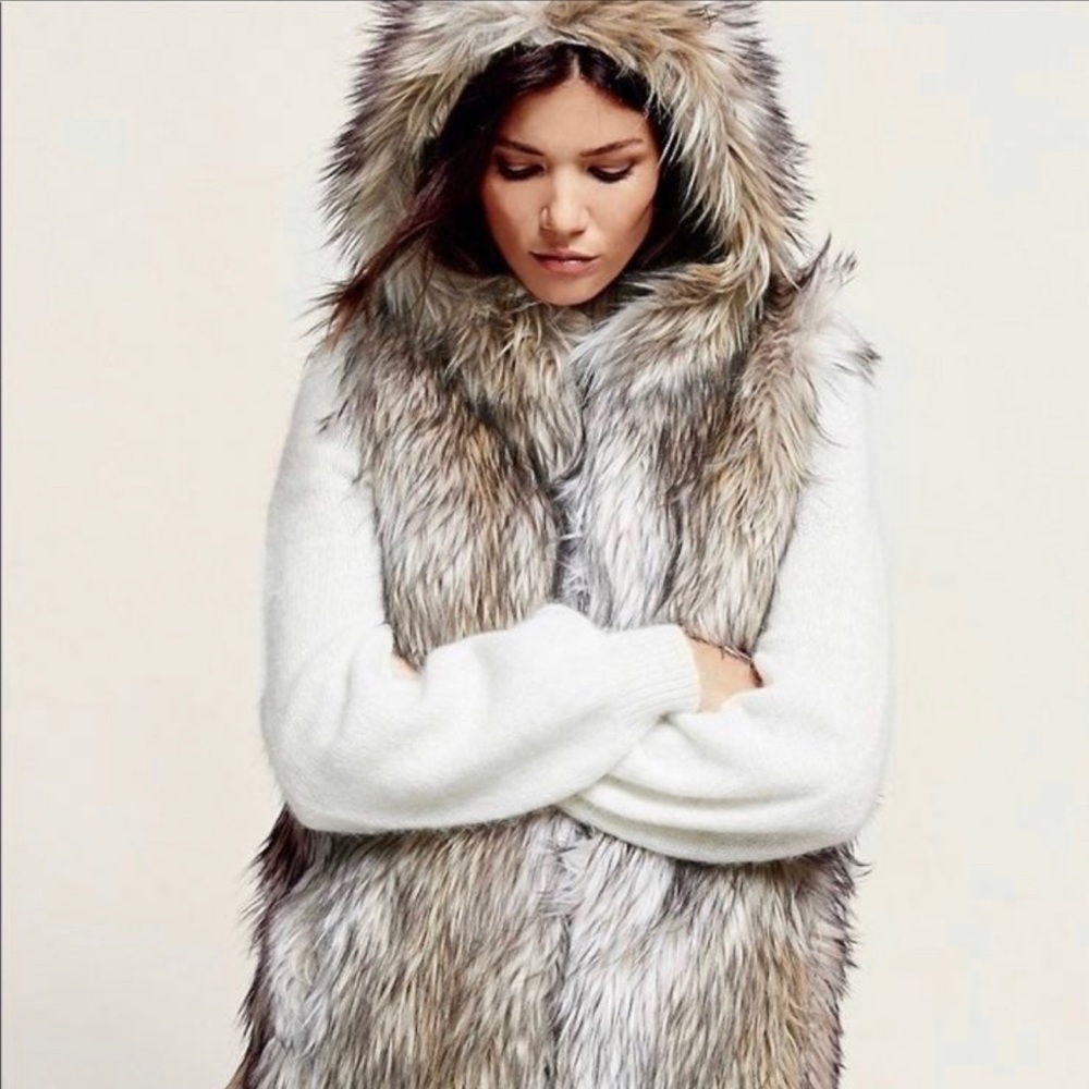 Free People 6 Shore Road Faux Fur Reversible Vest